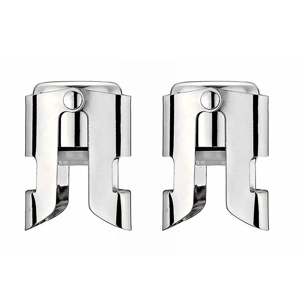 

Гарячі маленькі інструменти ігристе вино Просекко герметизуюча пробка шампанське пробка пляшка герметик 2pcs-Silver