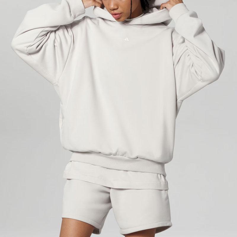 Adidas SS23 Chapter 03 Series Knit Long-Sleeve Hoodie With Brand Logo Print Unisex Tops White IN4241