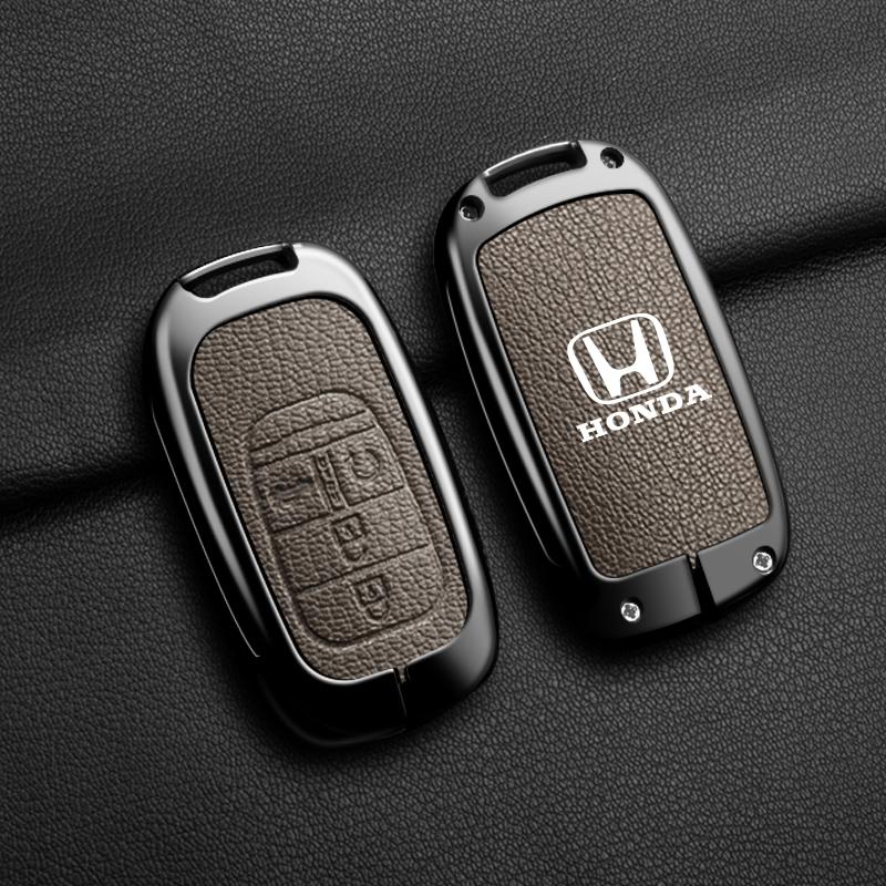 Leather Car Smart Remote Zinc Alloy Key Case Cover Protector for Honda 2023 2024 Accord Civic HR-V CR-V Pilot Sport SI EX EX-L
