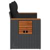 2 Seater Garden Sofa with Cushions Black Poly Rattan