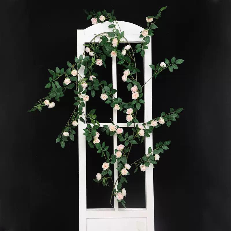 Rose Flower Vine Greenery for Air Conditioner Pipe Decoration and Wall Covering