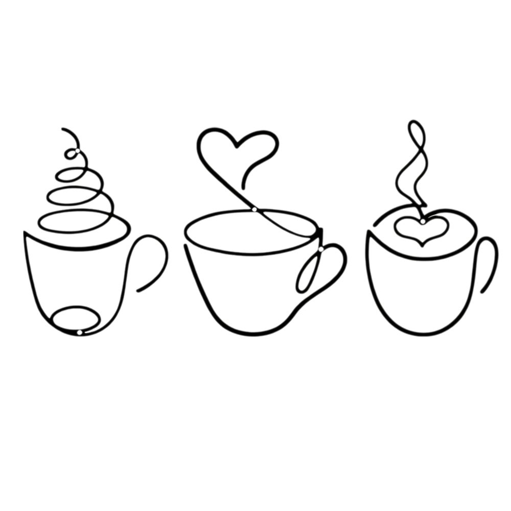 3pcs Minimalist Coffee Cup Wall Hangings Nordic Style Coffee Shop Decorations Indoor