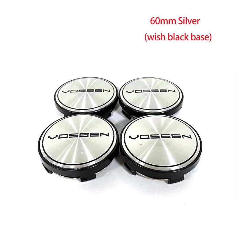 

4Pcs/Lot 56mm 60mm 65mm 68mm Black Silver Car Wheel Center Hub Cap For VOSSEN Auto Badge Logo Styling Accessories