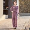 2025 Spring Women's Jacket & Wide-Leg Pants Two-Piece Set - Little Fragrance Style