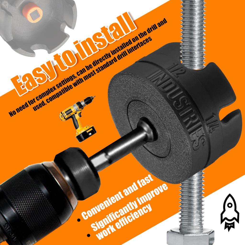 Nut Zipper Drill Attachment for Fast Nut and Bolt Removal Wing Nut Driver Drill Bit Set, Screw and Bolt Extractor Kit for Impact
