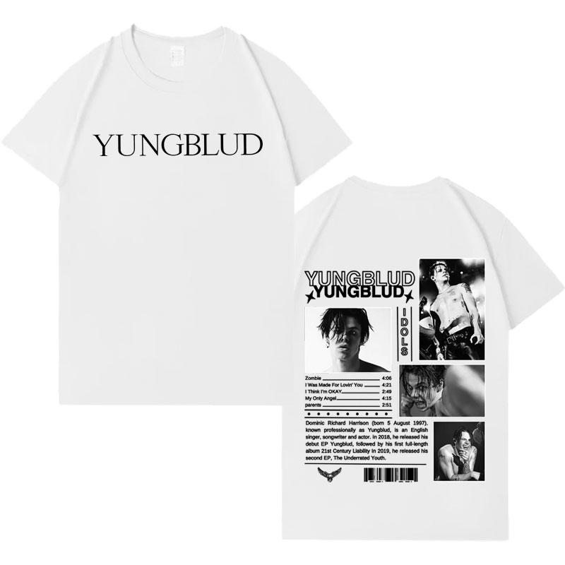 Singer Yungblud Album Print Tshrits Mens Casual Loose Pure Cotton High Quality T Shrit Aesthetic Crewneck Oversized Cozy Tshrit