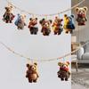 NEWEST Cute Sweater Bear Wooden Flat Charms: Cartoon Bag Hangers, Keychains & Christmas Tree Decorations