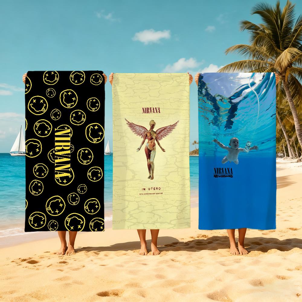 N-nirvana-a Singer Towel Beach Quick Dry Soft Pool Towels Gift for Travel Gym Shower Camping Sports