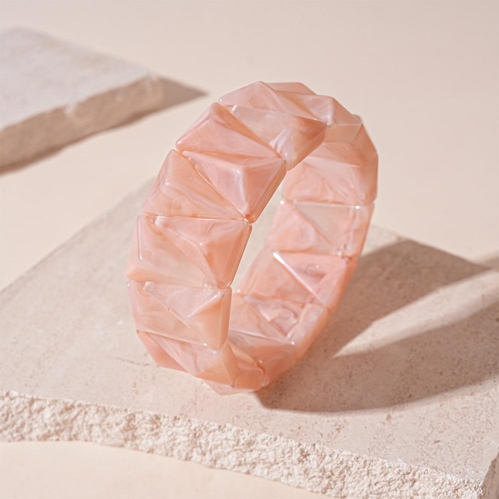 Wide Triangle Irregular Wide Bracelet Smudging Retro Hand Ring Unique Acrylic Bangle  Friend Gift