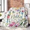 Floral Pattern Customize Your Name Blankets Comfortable Soft Lightweight Allseason Multipurpose Blanket For Picnics Sofas Offices Beds Living Rooms
