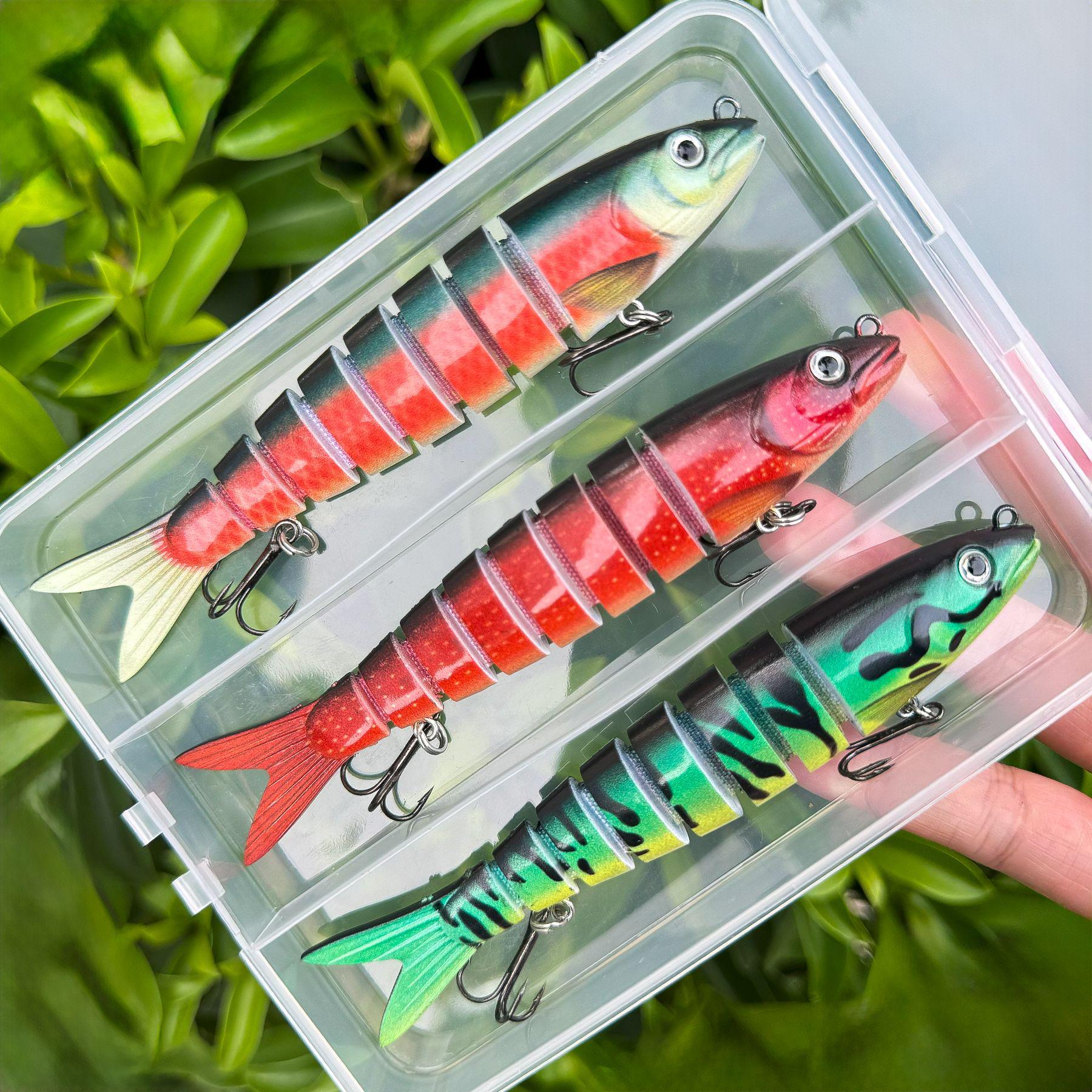 Multi-section 8-piece Sinking Fish Lure Set - Artificial Hard Bait Fishing Tackle.