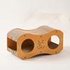 Cat Scratcher House with Tunnel Wood-Grain Pet