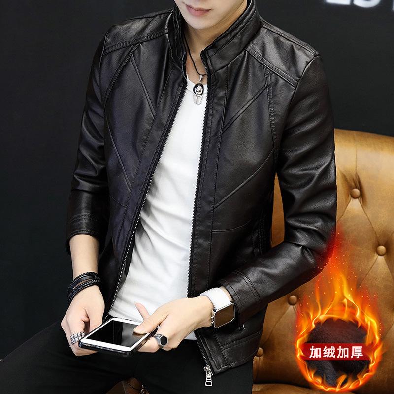 Buy Leather Men S Plus Velvet Locomotive Pu Leather Jacket Handsome Men S Leather Casual Jacket Men At Affordable Prices Free Shipping Real Reviews With Photos Joom