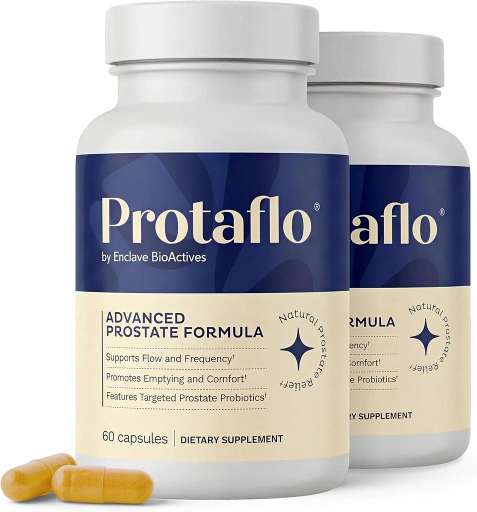Prostate Supplements for Men - Supports Urinary Flow & Bladder Control | Probiotics + Black Walnut, Lycopene, Pumpkin Seed, Vitamin D3 & K2, 60 Caps