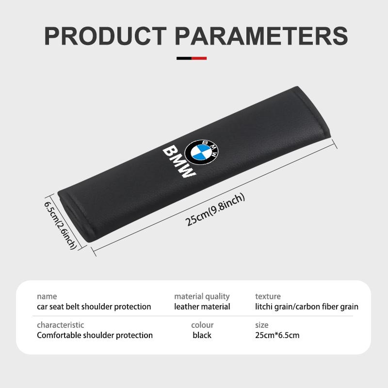 1/2Pcs Leather Car Seat Belt Shoulder Protector Seat Belt Cover For BMW E46 E90 E60 F10 E39 F30 E36 E87 E90 E30 E53 F31 E92 msdf34