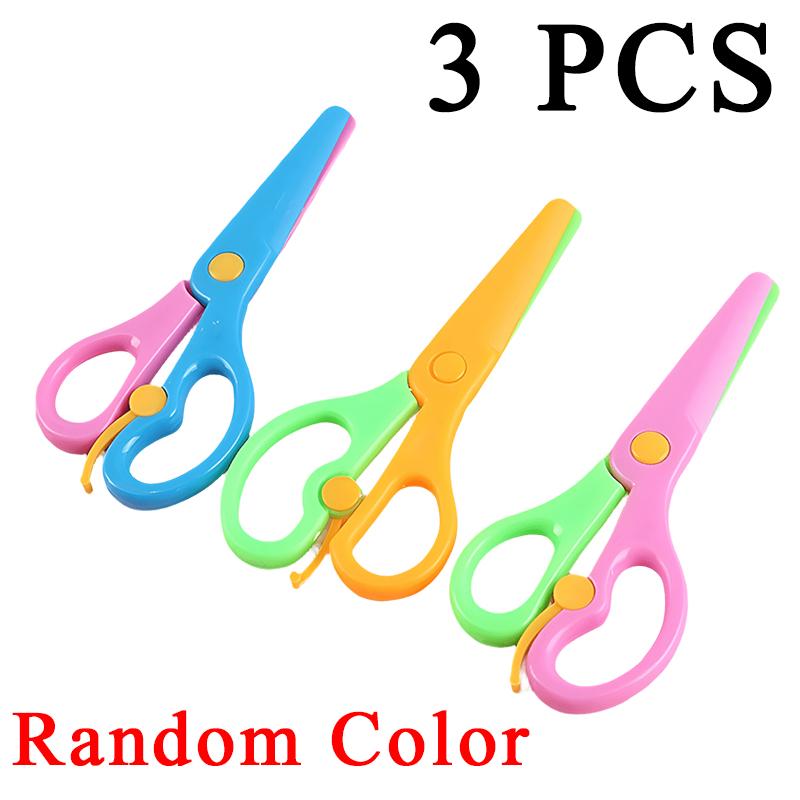 Plastic DIY Scissors New Handmade Supplies Round Head Safe Scissors Office School Students Artclass Stationery Cuttings Tool ZYF