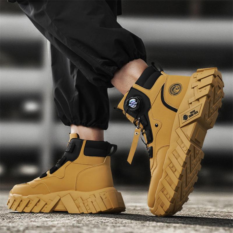 New Model Men Boots Cotton Boot Autumn  British High Top  Thick Sole Lace Up Comfort Anti Slip Sport Mountaineering Boot