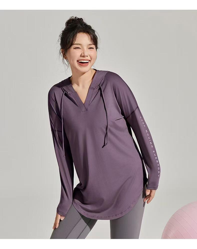 Plus Size Yoga Quick Dry Hooded Set: Slimming Long Sleeve & Pants, Loose Mid-Length Cover for Chubby Sisters