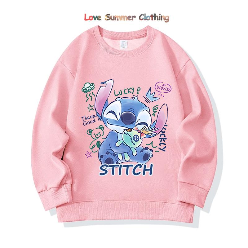 stitch Kids Hooded Sweatshirt Ages 4-14 angel HD Print Boys Pullover Girls Fall Hoodie Long Sleeve New Arrivals for Autumn