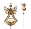 Solar Garden Stake Light Outdoor Decorative Angel Shape Metal Yard Lawn Ornament with Solar Panel and LED Light for Patio Pathway