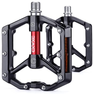 CXWXC Bicycle Flat for Road with Aluminum Pedals, Pedals, Bikes/Cross Bikes/MTBs, Etc., Reflectors, (CX-930_RD)