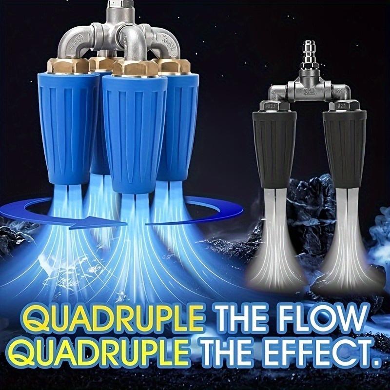4pcs Turbo Nozzle Set, Metal and Plastic, 1/4 Inch Quick Connect, Multi-Function High Pressure Washer Attachments for Car, Floor, Walls, Deck, Patio