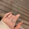 Elegant Korean-Style Rhinestone Square Ring - Retro, Adjustable, Sparkling, and Trendy Index Finger Ring for Women