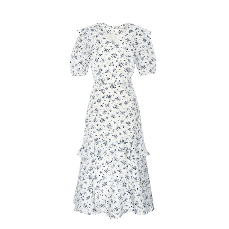 VISITINNEWYORK V-Neck Print Dress (Vy5Op3L)