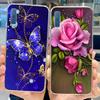 Luxuly Clear Silicone Back Cover For Samsung Galaxy A7 2018 Case 6.1" SM-A750F Bumper Fundas Soft TPU Women Fashion Rose Flower