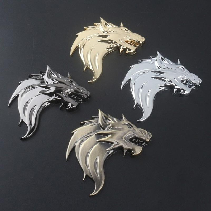Wolf Totem Badge Car Personality Wolf Head Metal Car Sticker Modified Car Logo Wolf Head Sticker Metal Wolf Logo
