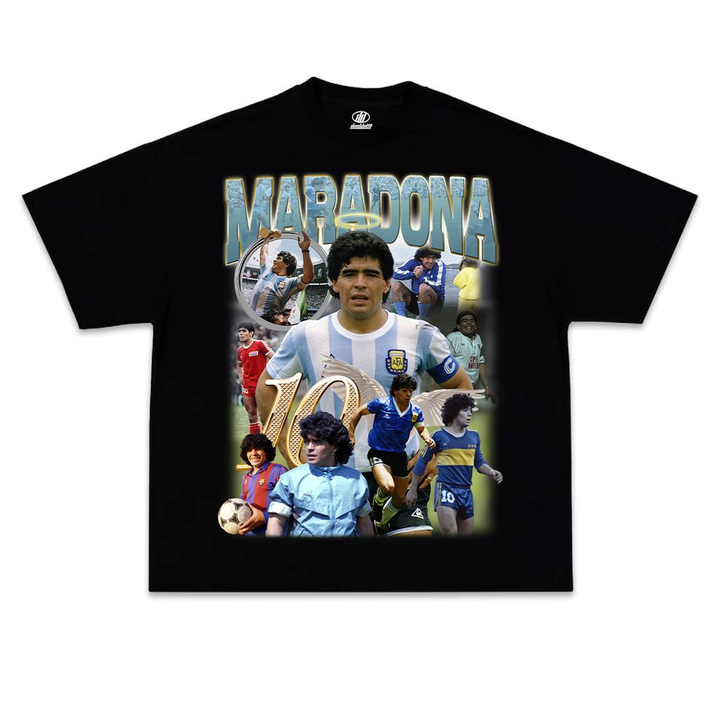 Maradona Big Face Print Men T-shirts Oversized Y2k Casual Cotton Street Hip Hop Short Sleeve Male Top Breathable Comfort Clothes