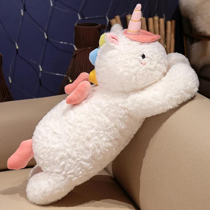 60/80cm Unicorn Plush Toy Cute Pink White Unicorn Doll Soft Stuffed Animal Horse Toys Sleep Pillow Girl Birthday Gifts