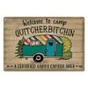 Camping Metal Posters Tin Sign Decor Vintage Plaque Metal Plate Retro Posters Wall Art Decor for Trip