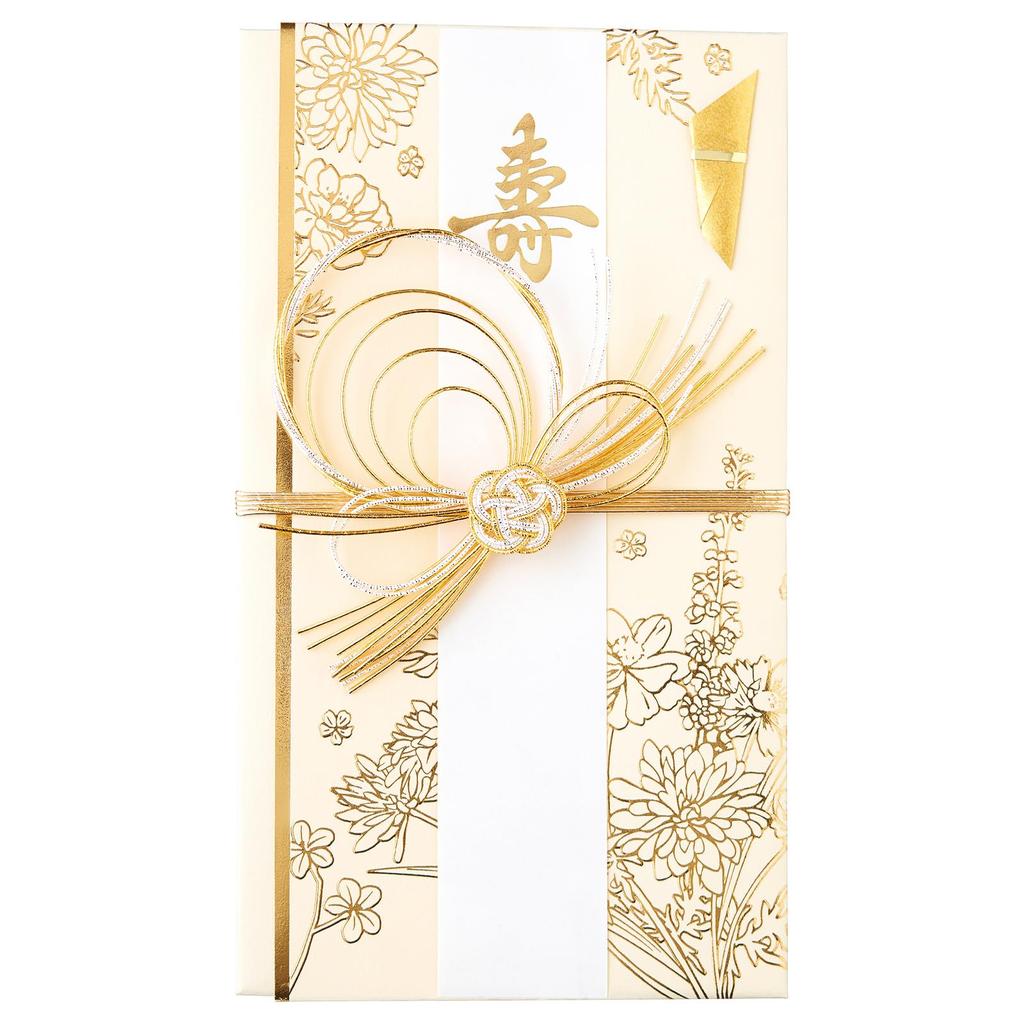 Maruai Wedding Gift Envelope, Western Style, Floral Design, Cream, 1 Piece, Ki8C