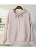 Women's Pink Korean Style Hooded Zip-Up Sweatshirt Jacket - Early Autumn 2025