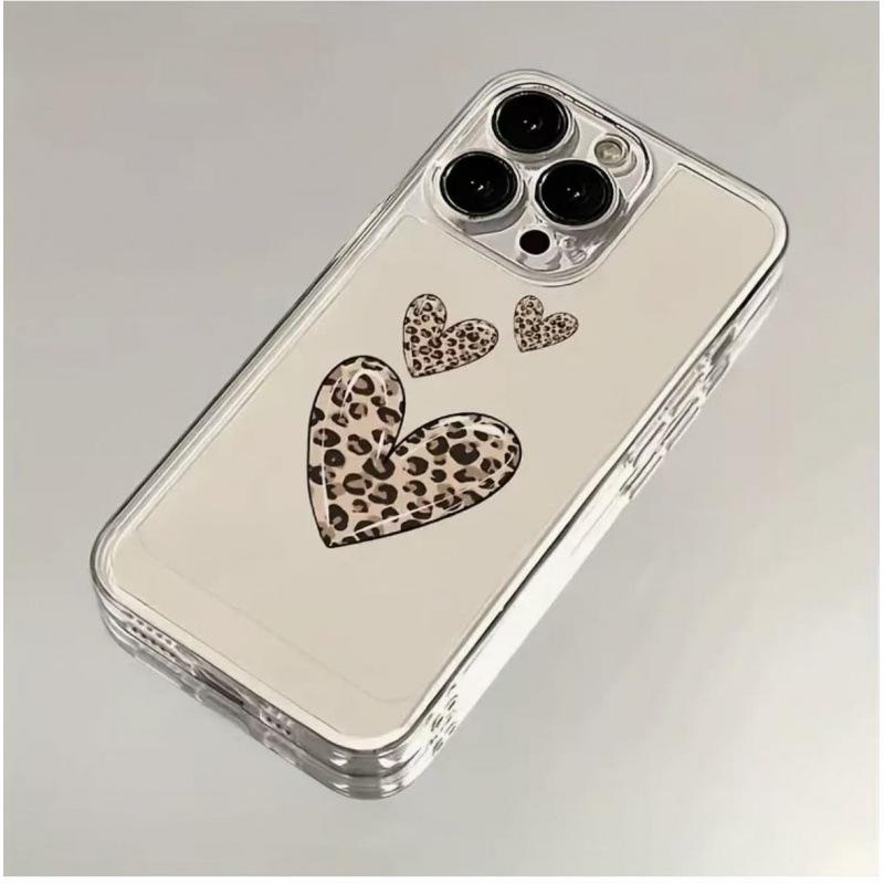 Leopard Print Heart Case for iPhone 13/14 Pro and 15/16/17 Pro Max