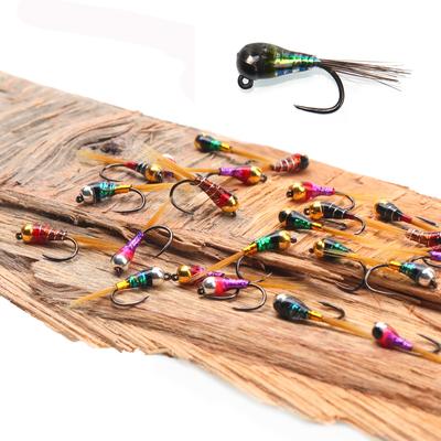 6PCS Perdigon Nymph or Euro Nymph for Weighted Fly Fishing Nymph Fast Sinking Trout, Grayling Fishing Lures
