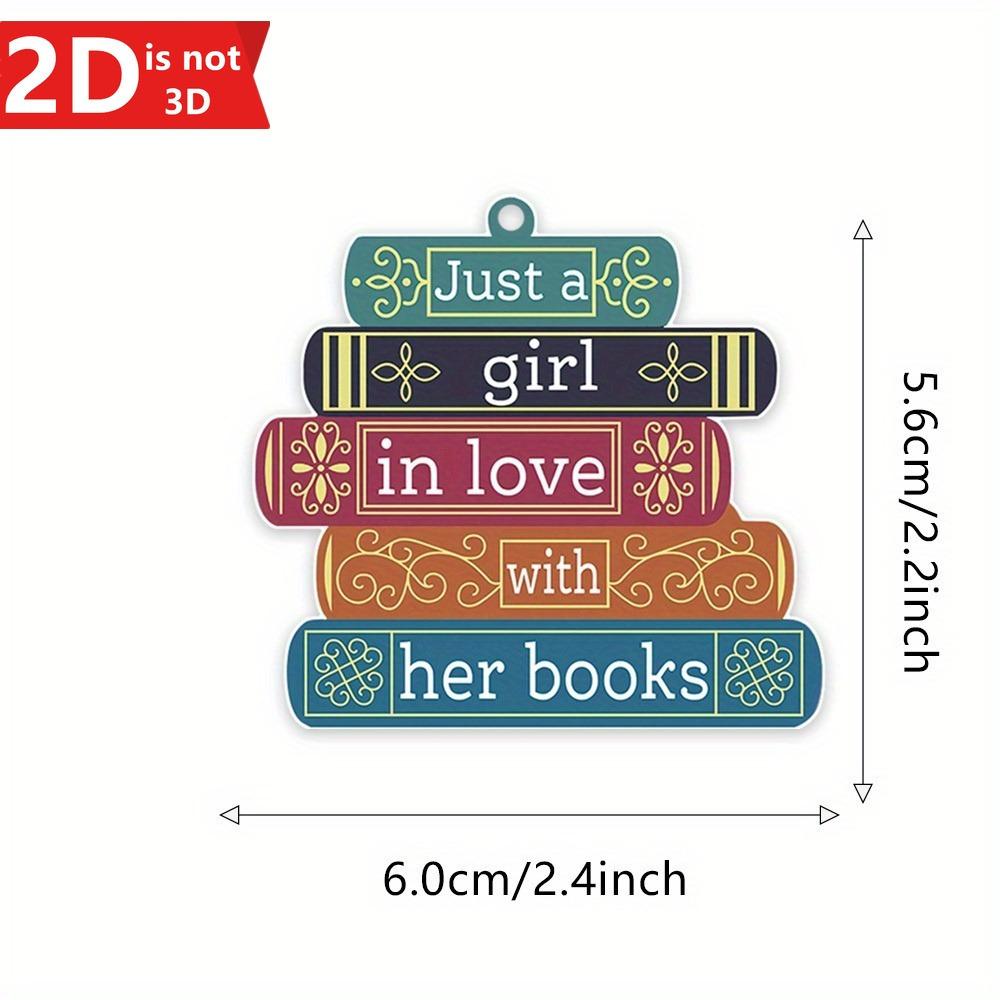 2D book lover decoration, perfect for holiday book displays and Christmas trees.