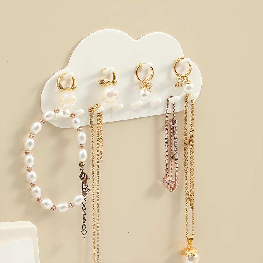 

1/3Pcs Cloud-Shaped Organizer Hook - Plastic Jewelry & Key Holder for Bathroom Living Room Storage Home Decor Accessories