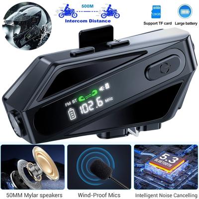 Sürüşünüzü Geliştirin: C6 Motosiklet Kaskı Bluetooth Kulaklık 500M İnterkom, Müzik Paylaşımı, FM Radyo, Ekran ve El Feneri