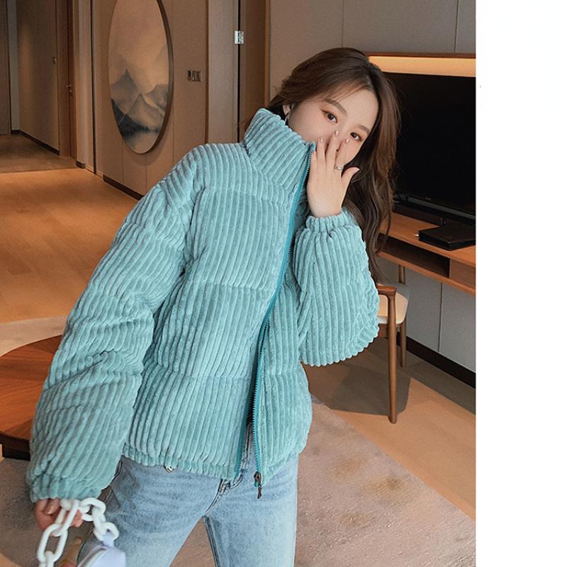 Loose Corduroy Padded Jacket Women Small Short Padded Jacket Female Warm Bread Cotton Coat