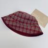 Designer Suede Bucket Hat Women's Winter Warm and Cold Ear Protector Basin Hat Double-sided Plaid Versatile Bucket Hat