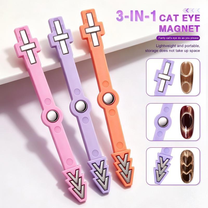 3-i-1 Neglemagnet Værktøj 3D Kærlighedshjerte Katteøje Neglemagnet Månemønster Fransk Negl UV Magnetisk Stav DIY Neglesalon Tilbehør