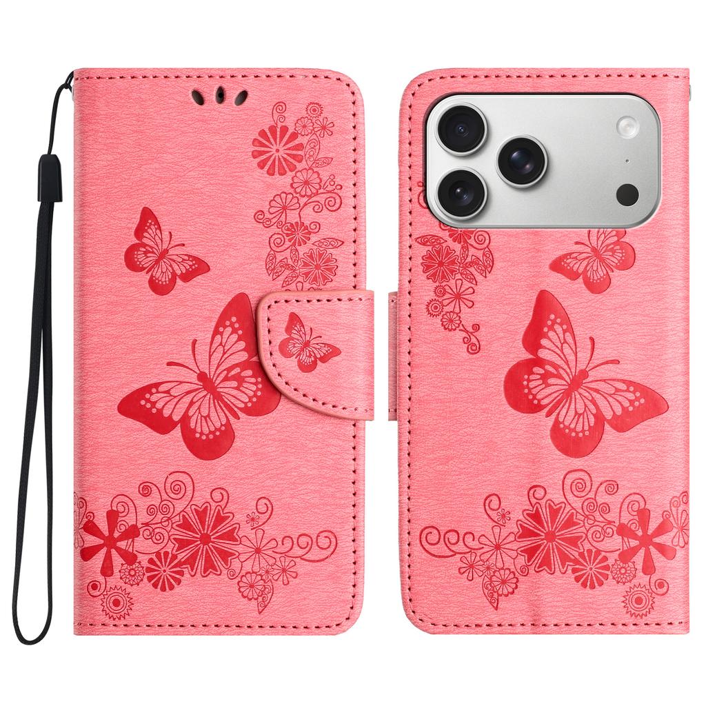 For iPhone 17 Pro Case Butterflies Flower Leather Wallet Flip Phone Cover