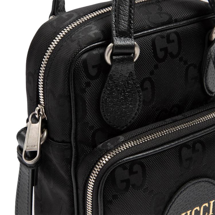 Gucci Off The Grid Eco-Friendly Logo Leather Crossbody Bag Unisex Shoulder Bag Black 625850-H9HAN-1000