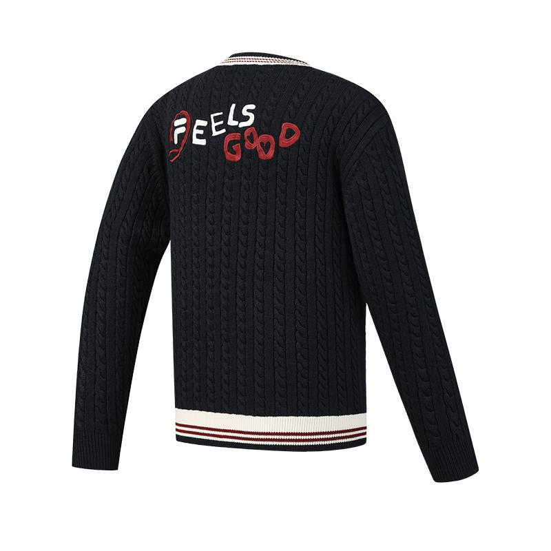 Fila Tennis Fashion Minimalist Classic Retro Sports College Style Casual Versatile Comfortable Knitted Loose Sweater Unisex sweater A11U613401FNV