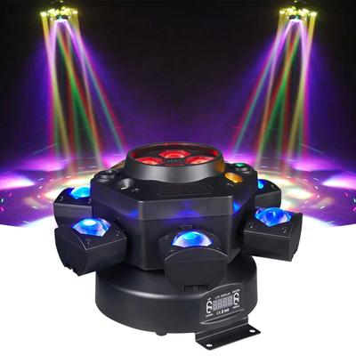 LED 10x10W 6 galvutės 4-in-1 judantis galvos spindulių šviestuvas RG lazerinis stroboskopas DMX scenos šviestuvas RGB spindulių šviestuvas besisukantis diskoteka vakarėlis baras atmosfera