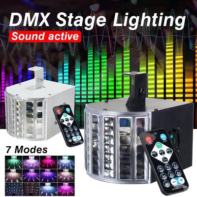 AC110-240V RGB LED Disco Light Lights Sound Actived DMX512 Projector Effect Lamp Light Music Christmas Party 18W
