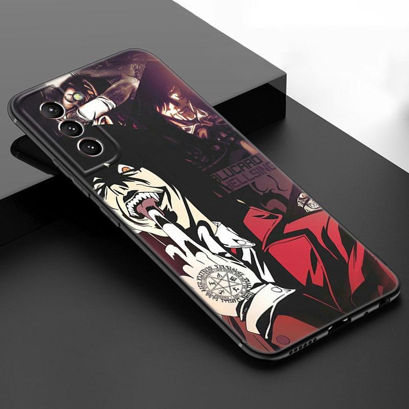 Anime Hellsing Black Silicone Phone Case For Samsung Galaxy S23 S21 S20 FE S24 S22 Ultra S10E S10 S9 S8 Plus