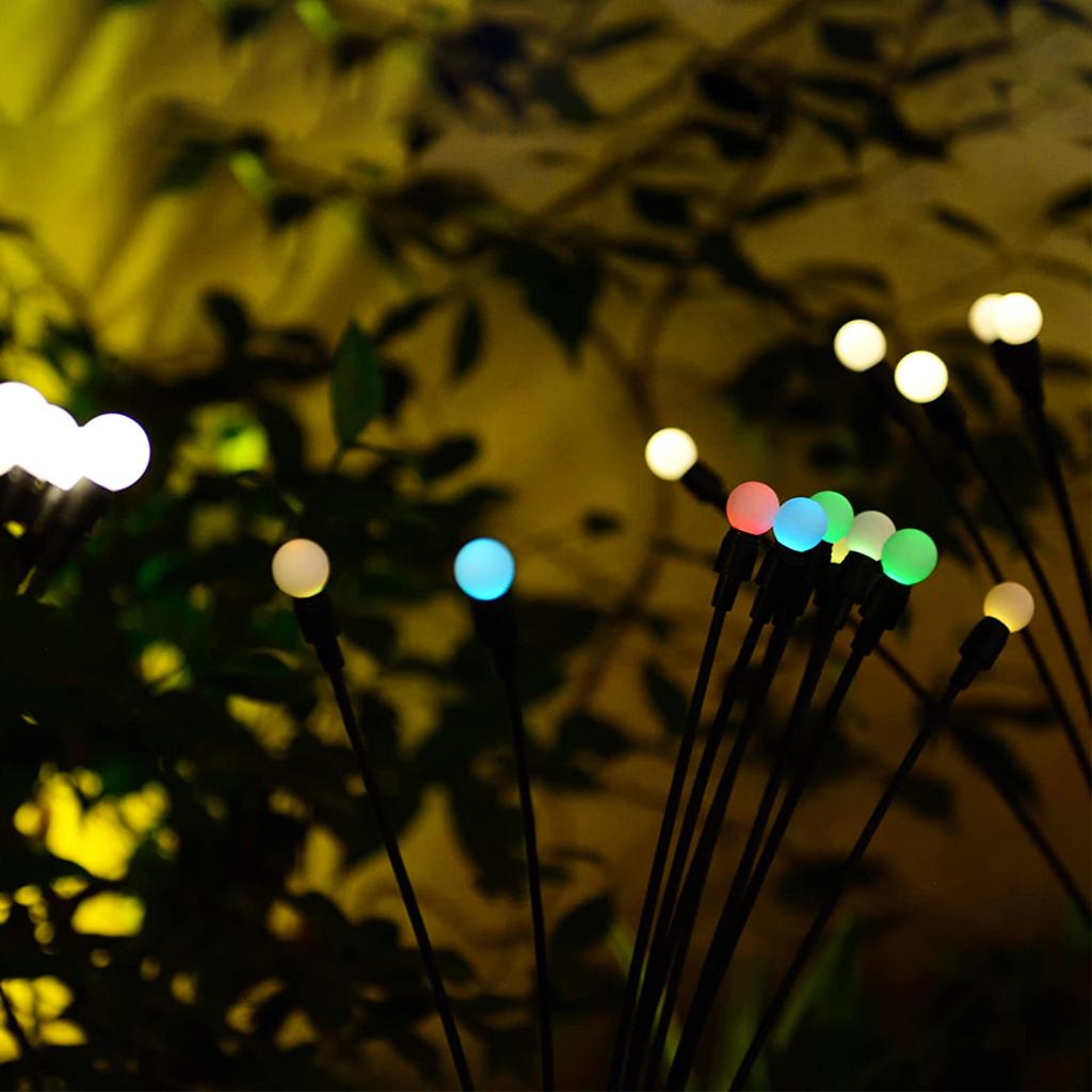 Solar Garden Lights Decorative Firefly Lights Outdoor Pathway Decoration Starburst Swaying Suitable